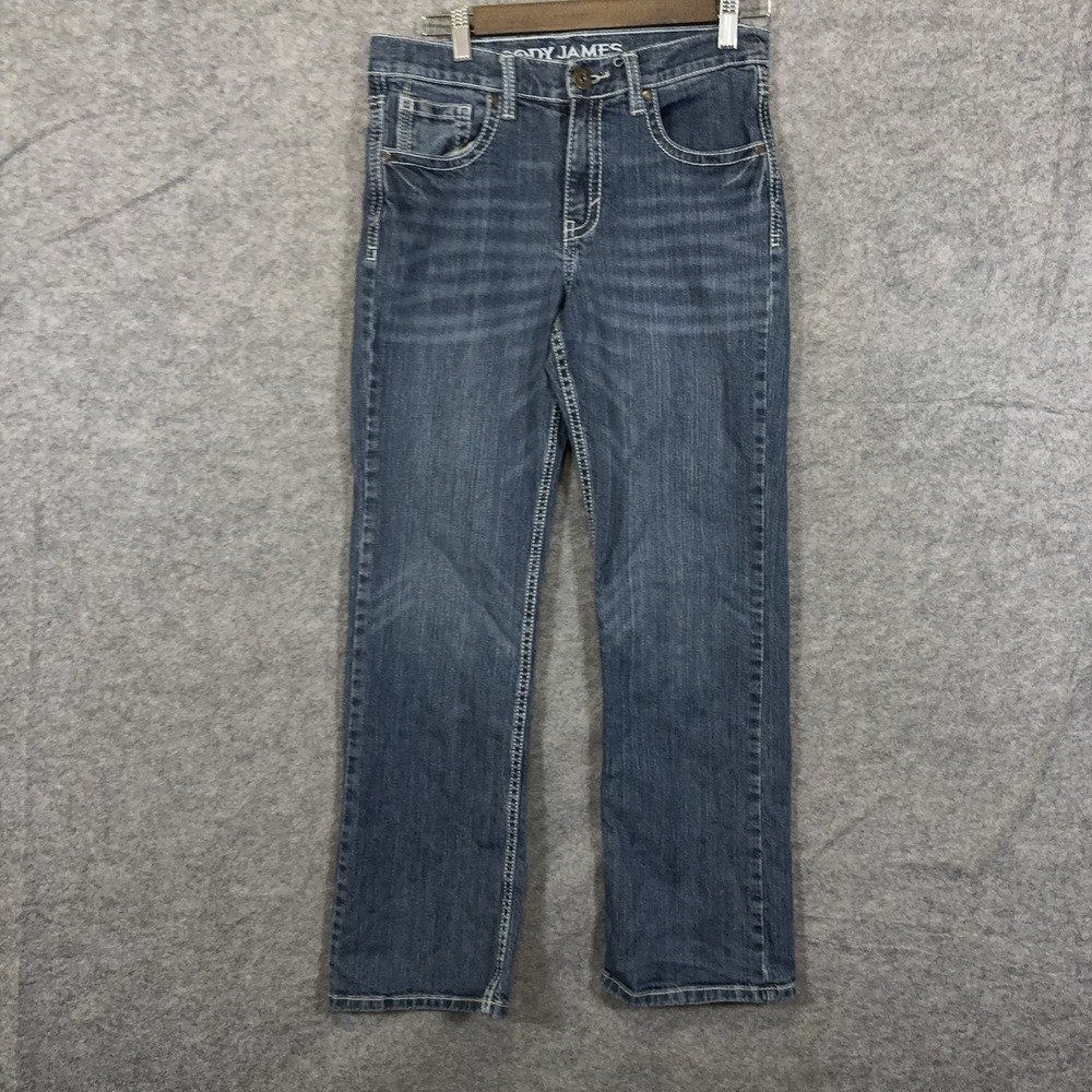 Cody James Youth Jeans Boys Sz 16 Blue Med Wash Embroidered Stretch Adj Waist